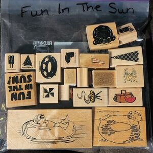 1 Set Of 19" Fun In Sun Stamps